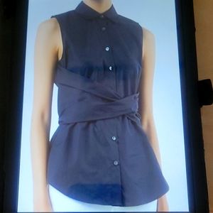 Derek Lam 10 Crosby Black cross strap top